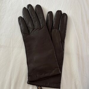 Brooks Brothers Elegant Brown Leather Gloves- size small